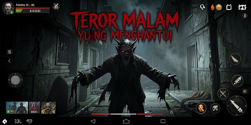 Screenshot gameplay menegangkan dari 33L yang menunjukkan suasana horor.