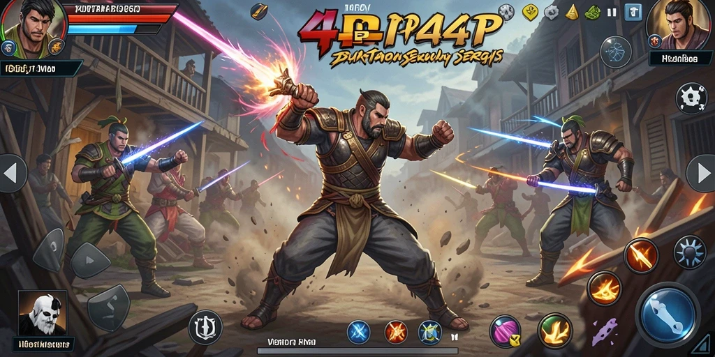 Tangkapan layar gameplay mendebarkan dari 4P4P dalam aksi Fighting.