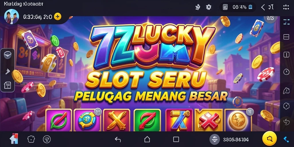 Screenshot gameplay Slot 777LUCKY yang menampilkan gulungan berputar.