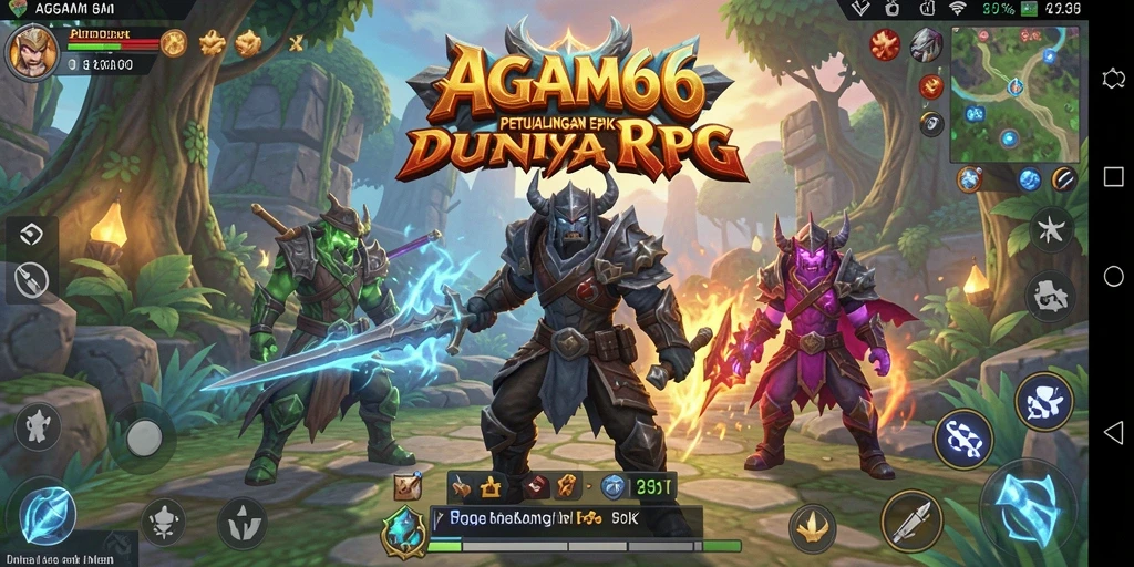 Tangkapan layar utama AGAM66 menunjukkan aksi pertarungan yang mendebarkan dalam dunia RPG.