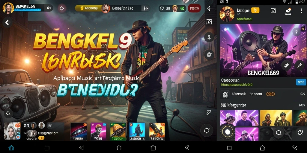Tangkapan layar BENGKEL69 menampilkan antarmuka pengguna yang menarik saat memutar lagu.