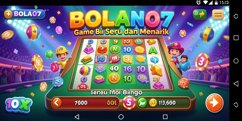 Screenshot BOLA07 menampilkan gameplay Bingo yang seru dan interaktif.