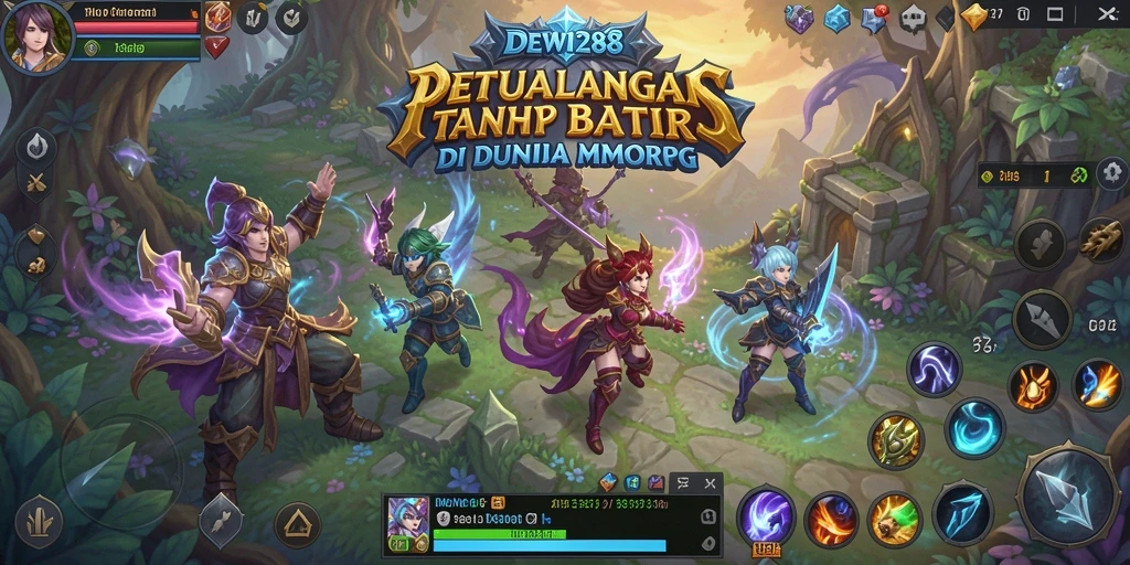 Screenshot DEWI288 menampilkan aksi pertarungan epik di dunia MMORPG.