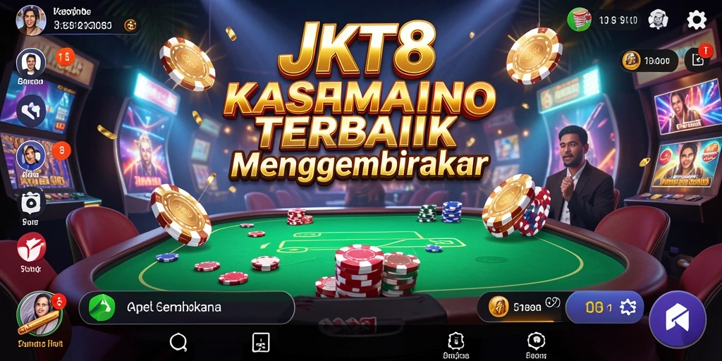 Tampilan gameplay <strong>JKT8</strong> dengan suasana kasino yang menegangkan.