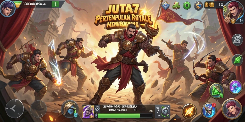 Screenshot gameplay <strong>JUTA7</strong> menunjukkan aksi pertempuran yang intens.