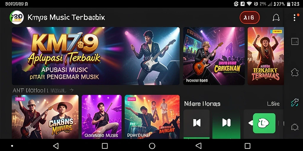Tampilan gameplay KM789 dengan interaksi musik yang seru.