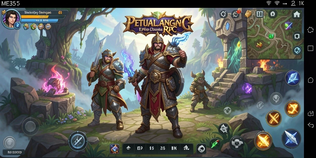 Tampilan gameplay ME355 yang menakjubkan dalam suasana RPG.