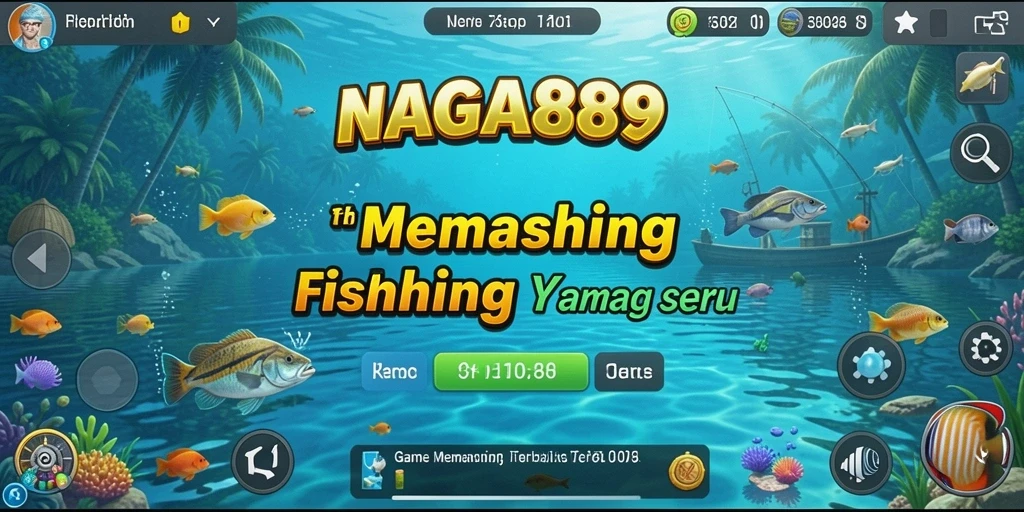 Screenshot gameplay NAGA889 menampilkan aksi memancing yang seru dan menawan.