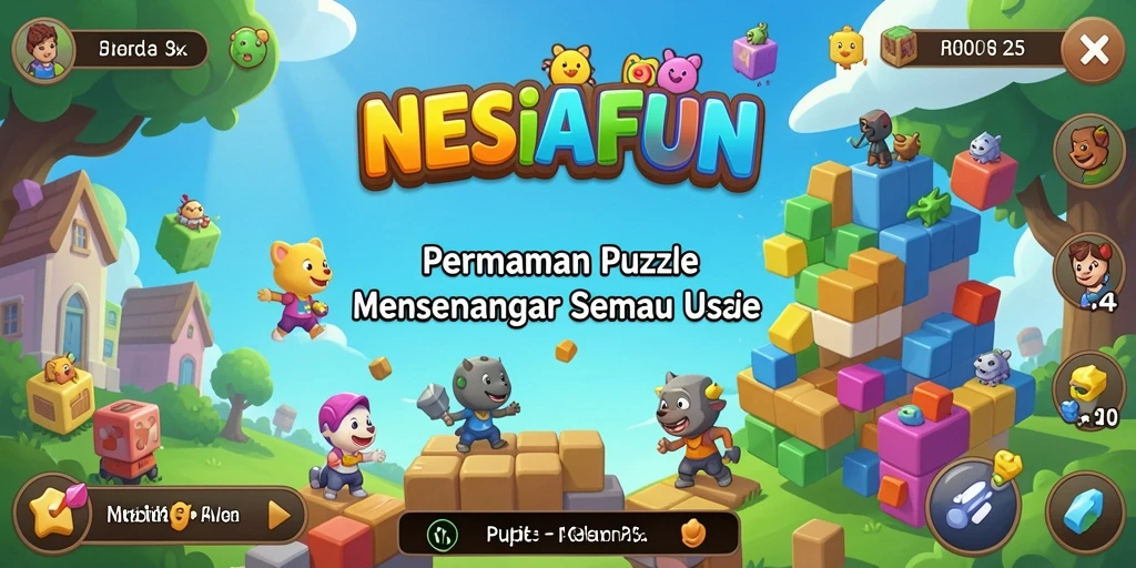Tangkapan layar gameplay NESIAFUN yang menampilkan tantangan puzzle yang menarik.