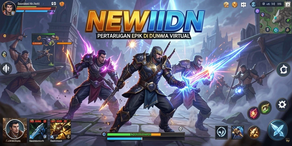 Gameplay NEWIDN yang penuh aksi dan strategi pertarungan.