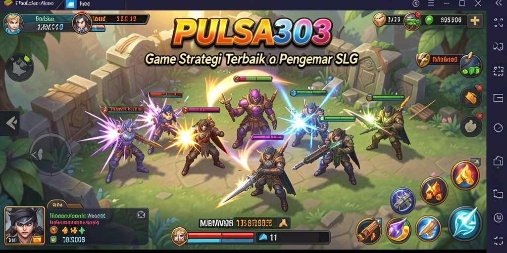 Screenshot gameplay PULSA303 menunjukkan aksi pertempuran strategis yang memukau.