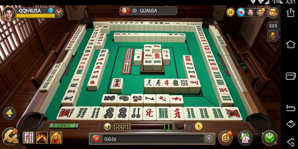 Tampilan gameplay QQNUSA dengan ubin Mahjong yang menarik.