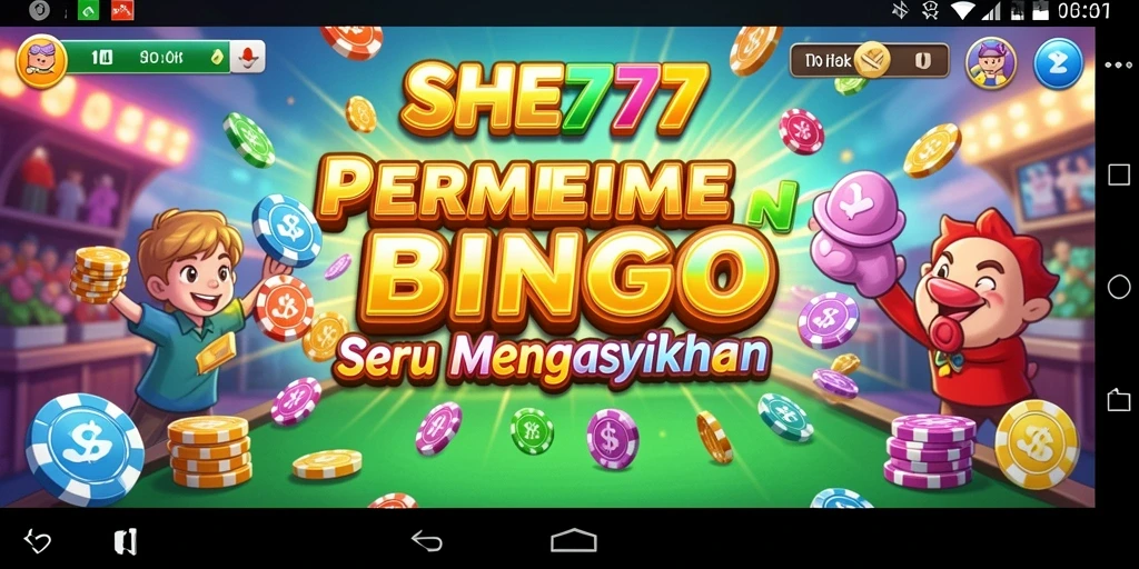 Tampilan gameplay seru dari SHE777 dengan momen kemenangan Bingo.