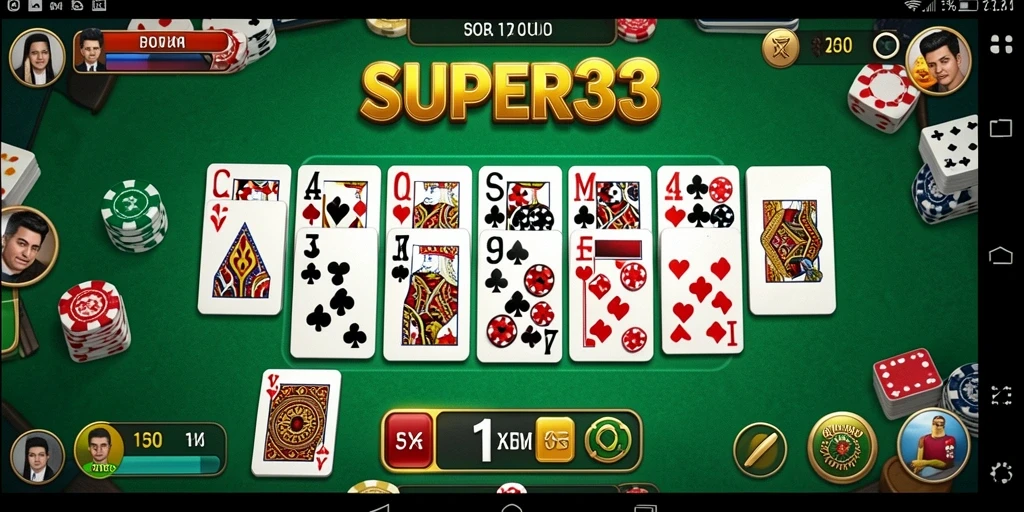 Gameplay SUPER33 yang seru dengan berbagai mode permainan Domino.